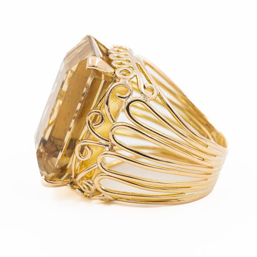 Bague 60 Bague citrine en or jaune 18 carats 58 Facettes 2090640CN