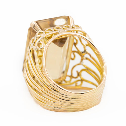 Bague 60 Bague citrine en or jaune 18 carats 58 Facettes 2090640CN