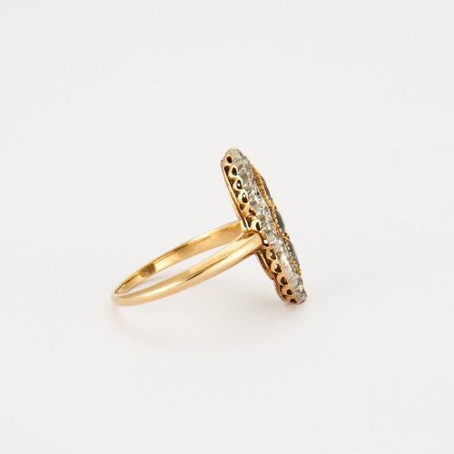 Bague 55 Bague Marquise Saphirs et Diamants 58 Facettes