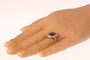 Bague 61 Bague de fiançailles vintage en or 18K bicolore, rubellite 7,09 ct et diamants 58 Facettes 21081-0285
