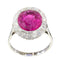 Bague 61 Bague de fiançailles vintage en or 18K bicolore, rubellite 7,09 ct et diamants 58 Facettes 21081-0285
