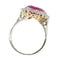 Bague 61 Bague de fiançailles vintage en or 18K bicolore, rubellite 7,09 ct et diamants 58 Facettes 21081-0285