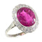 Bague 61 Bague de fiançailles vintage en or 18K bicolore, rubellite 7,09 ct et diamants 58 Facettes 21081-0285