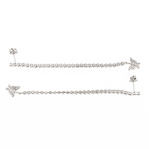 Boucles d'oreilles Boucles d’oreilles ligne de diamants en or blanc 18 carats 58 Facettes 2110873CN