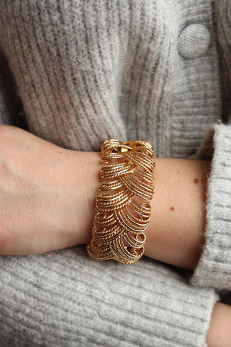 Bracelet Bracelet manchette en or jaune 18 carats, maille torsadée 58 Facettes 2129618CN