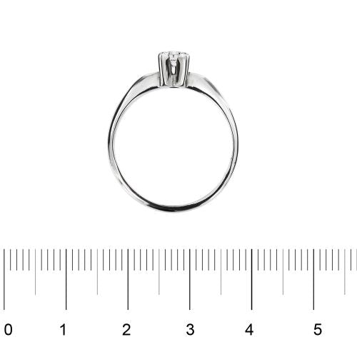 Bague 58 Bague solitaire - Diamant 0,25 ct en or blanc 18 kt 58 Facettes 21483