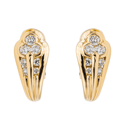 Boucles d'oreilles Boucles d’oreilles - Pavage de diamants en or jaune 18 carats 58 Facettes 2179606CN