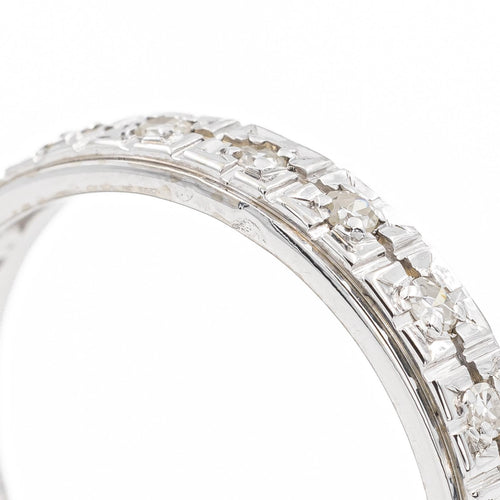 Bague 53 Alliance - Bague en or blanc 18 carats et diamants 58 Facettes 2201713CN