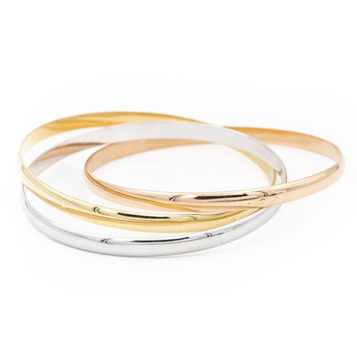 Bracelet Bracelet trois ors en or blanc, or jaune et or rose 18 carats 58 Facettes 2201733CN