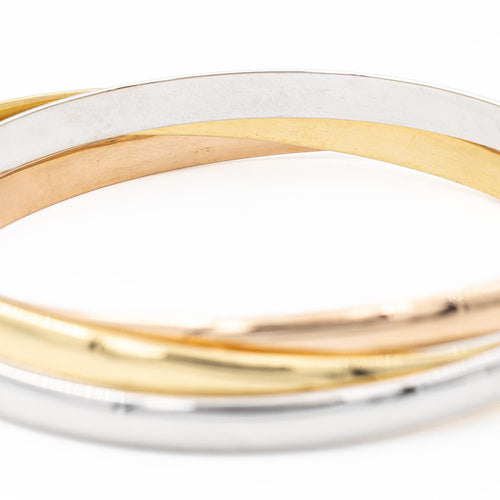 Bracelet Bracelet trois ors en or blanc, or jaune et or rose 18 carats 58 Facettes 2201733CN