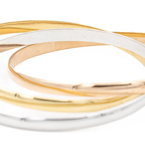 Bracelet Bracelet trois ors en or blanc, or jaune et or rose 18 carats 58 Facettes 2201733CN