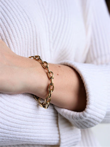 Bracelet Bracelet maille forçat double alternée en or jaune et blanc 18 carats 58 Facettes 2210113CN