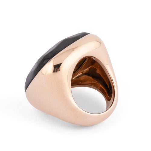 Bague 55 Pomellato - Bague Victoria en or rose et jais 58 Facettes 1
