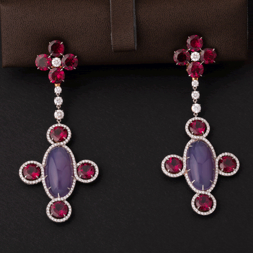 Boucles d'oreilles Boucles d'oreilles modernes en or jaune, platine et diamants 58 Facettes