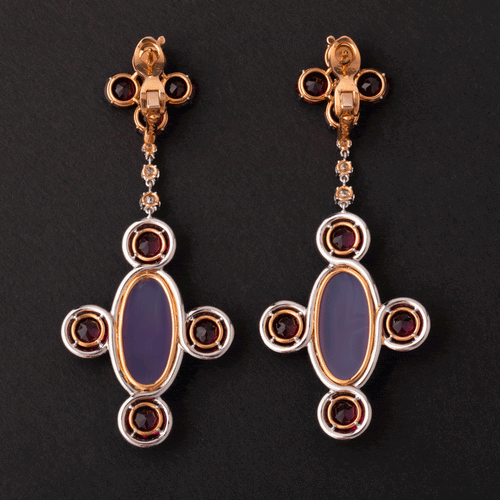 Boucles d'oreilles Boucles d'oreilles modernes en or jaune, platine et diamants 58 Facettes