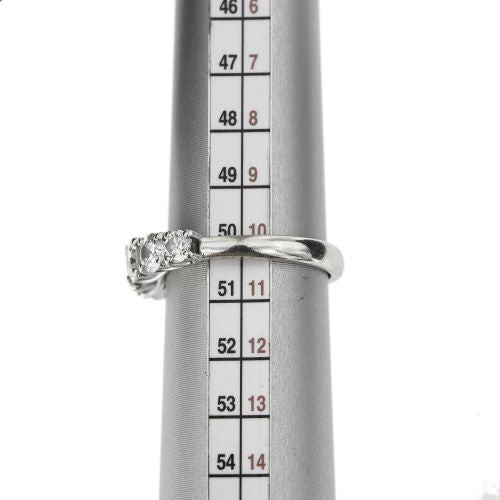 Bague 50 Bague alliance demi-éternité 7 diamants en or blanc 18 ct 58 Facettes 22213