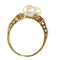 Bague 57 Bague Art déco vintage en or jaune 18 carats avec diamants, rubis et perles 58 Facettes 22298-0288