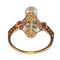 Bague 57 Bague Art déco vintage en or jaune 18 carats avec diamants, rubis et perles 58 Facettes 22298-0288