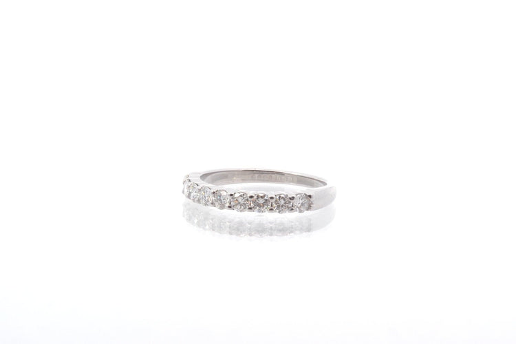 Bague 56 Demi-alliance - Bague en or blanc 18k et diamants 0,65 ct 58 Facettes 25730 22384a