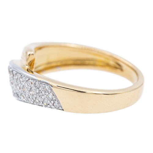 Bague 53 Bague en or jaune et or blanc 18 carats sertie de diamants 58 Facettes 2238742CN