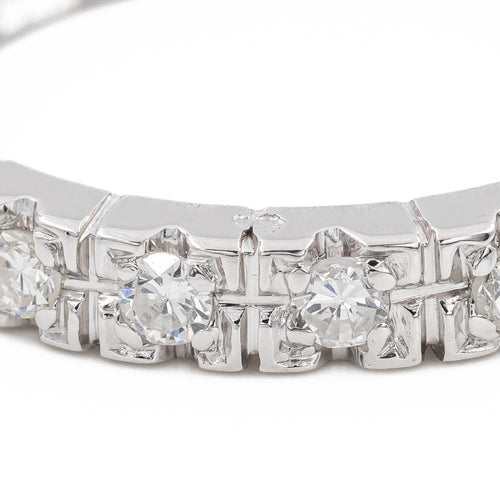 Bague 57 Alliance - Bague tour complet en or blanc 18 carats et diamants 58 Facettes 2242414CN