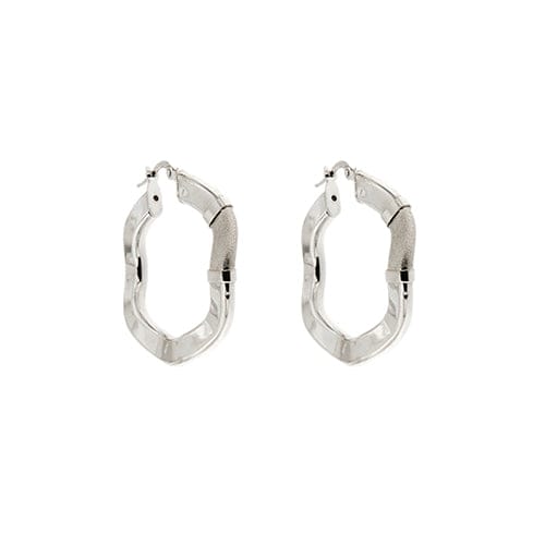 Boucles d'oreilles Boucles d’oreilles à bord ondulé en or blanc 18 ct 58 Facettes 22479