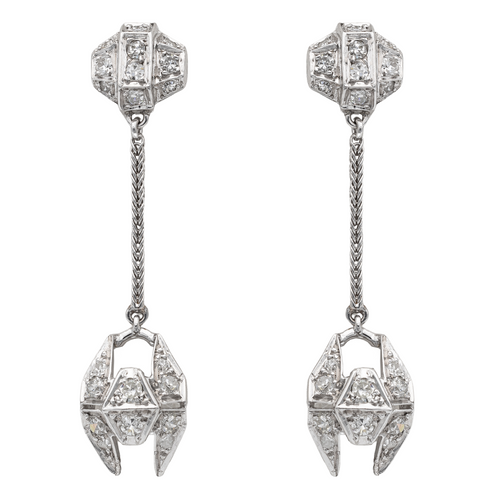 Boucles d'oreilles Boucles d'oreilles en or blanc 18 carats serties de diamants 58 Facettes 2259247CN