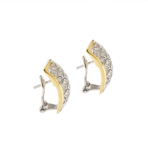 Boucles d'oreilles Boucles d’oreilles en or 18 ct bicolore et diamants 58 Facettes 22616