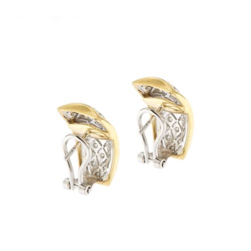 Boucles d'oreilles Boucles d’oreilles en or 18 ct bicolore et diamants 58 Facettes 22616