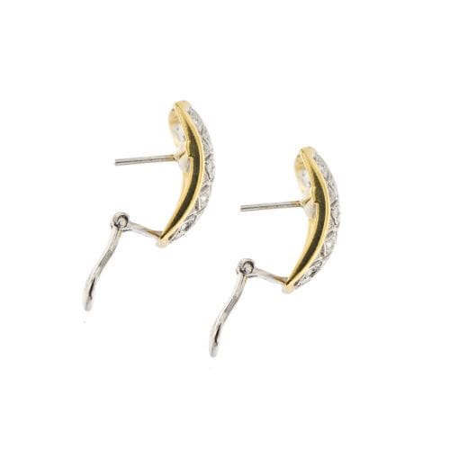 Boucles d'oreilles Boucles d’oreilles en or 18 ct bicolore et diamants 58 Facettes 22616