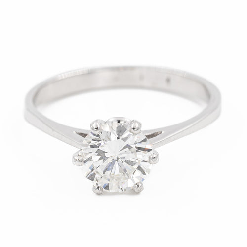 Bague 54 Bague solitaire en or blanc 18 carats avec diamant 1,25 ct 58 Facettes 2270623CN