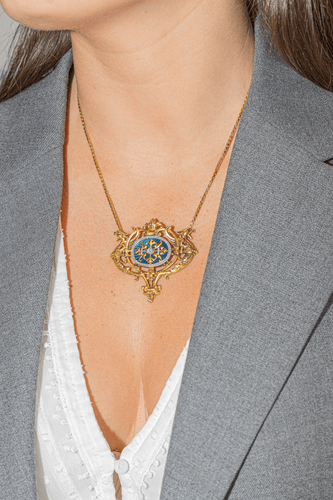 Collier Collier Napoléon III en or jaune et blanc 18 carats avec diamants 58 Facettes 2271573CN