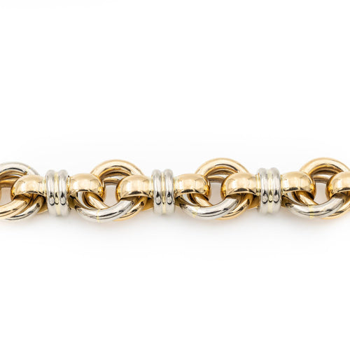 Bracelet Caplain Saint André - Bracelet en or jaune et blanc 18 carats avec saphir 58 Facettes 2282993CN