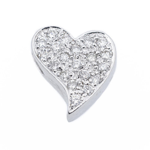 Pendentif Pendentif cœur en or blanc 18 carats et diamants 58 Facettes 2294580CN