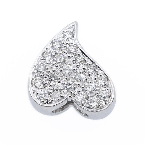 Pendentif Pendentif cœur en or blanc 18 carats et diamants 58 Facettes 2294580CN