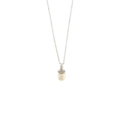 Collier Collier - Perle et diamants en or blanc 18 ct 58 Facettes 22953