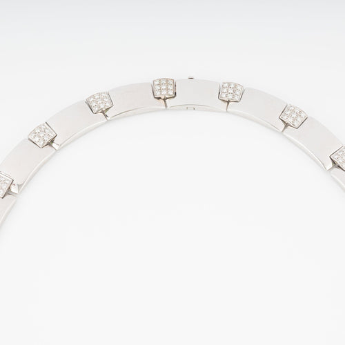 Collier Chaumet - Collier articulé en or gris 18k et diamants 58 Facettes 1