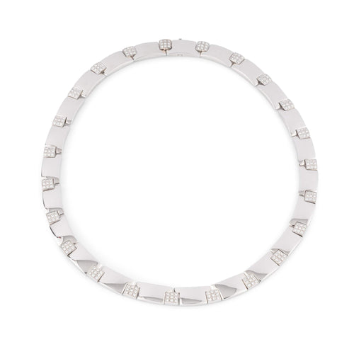 Collier Chaumet - Collier articulé en or gris 18k et diamants 58 Facettes 1