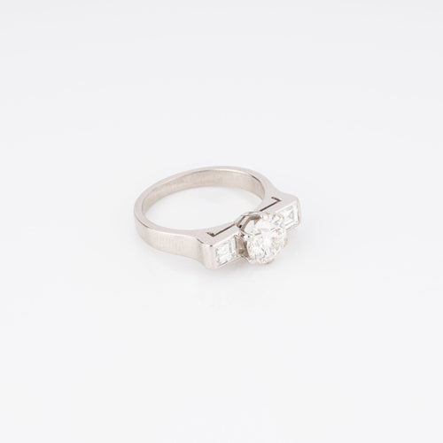 Bague 53 Bague - Solitaire 1,22 ct en or gris et diamants 58 Facettes 1