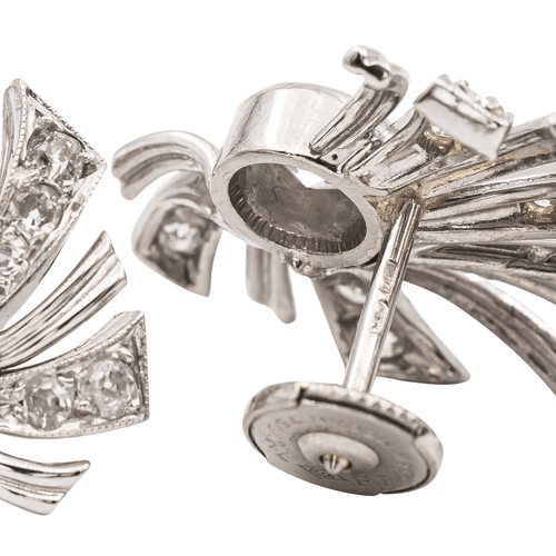 Boucles d'oreilles Boucles d'oreilles Art déco en or blanc 18 carats et diamants 58 Facettes 2308535CN