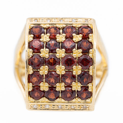 Bague 52 Bague cocktail en or jaune 18 carats grenats et diamants 58 Facettes 2308821CN