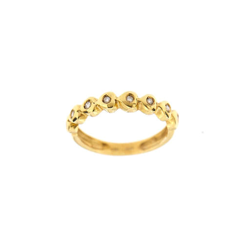 Bague 54 Bague rivière en or jaune 18 kt et diamants 58 Facettes 23130
