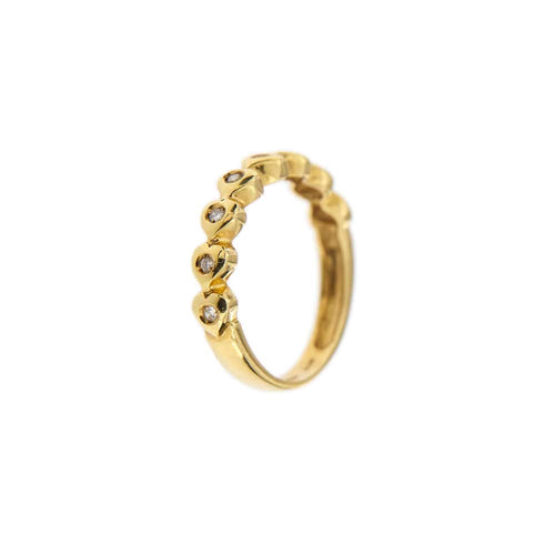 Bague 54 Bague rivière en or jaune 18 kt et diamants 58 Facettes 23130
