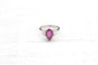 Bague 53 Bague en or blanc 18k avec tourmaline poire et diamants 58 Facettes 23351