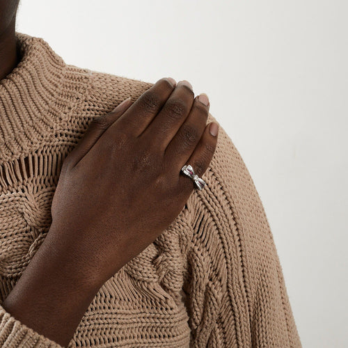 Bague 53 Bague "Noeud" Platine Diamant et Rubis 58 Facettes DV0397-3