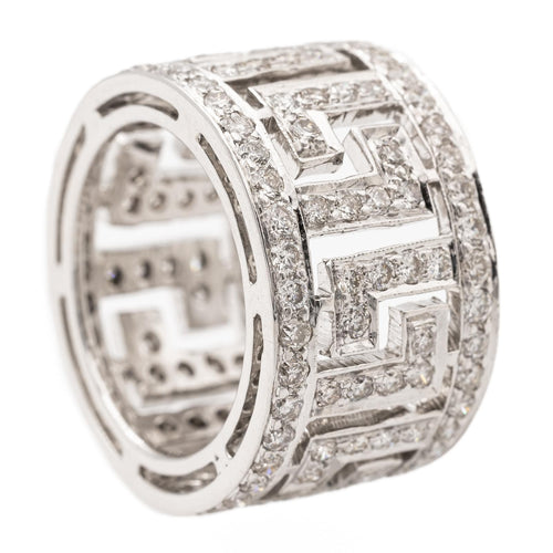 Bague 53 Bague en or blanc 18 carats pavée de diamants 58 Facettes 2367314CN
