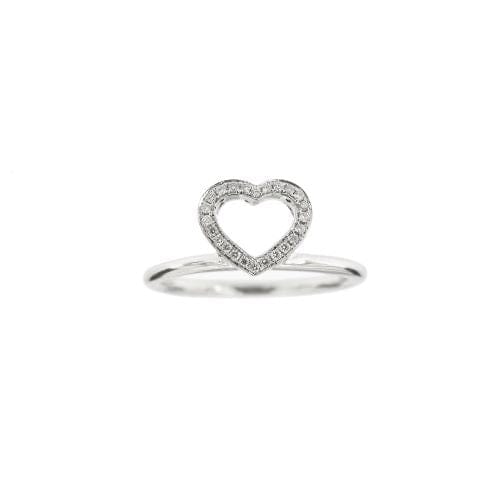 Bague 54 Bague cœur en or blanc 18 ct et diamants 58 Facettes 23750