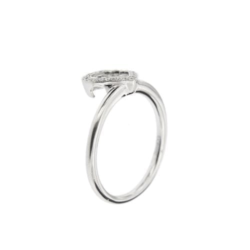 Bague 54 Bague cœur en or blanc 18 ct et diamants 58 Facettes 23750