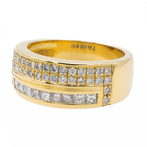 Bague 55 Bague bandeau en or jaune 18 carats et diamants 58 Facettes 2376867CN