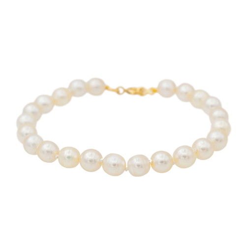 Bracelet Bracelet en or jaune 18 carats et perles de culture blanches 58 Facettes 2377022CN